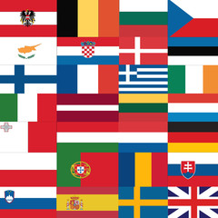 All flags, EU Member States, background, texture