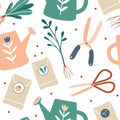 Gardening seamless pattern © Elena