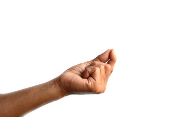 Symbol empty hand holding isolated on the white background.