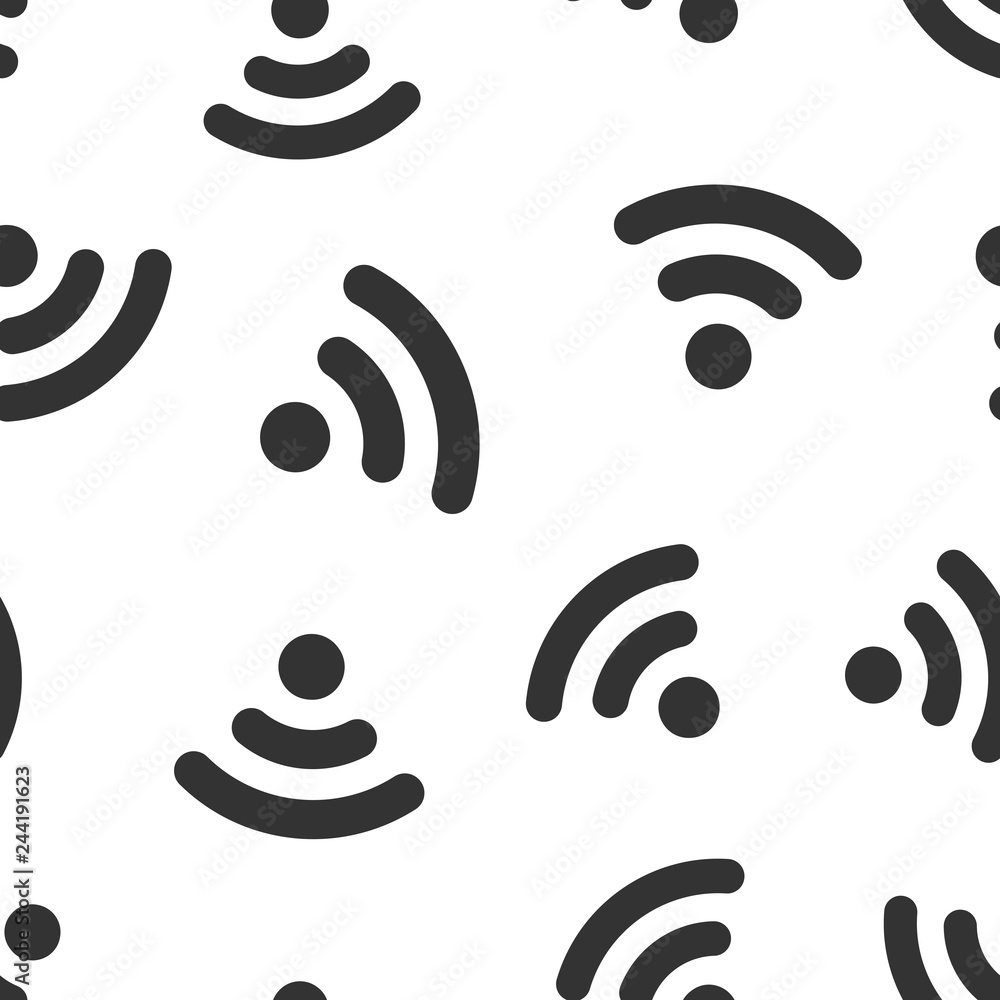 Aufkleber wifi internet sign icon seamless pattern background. wi-fi wireless technology vector illustration. 