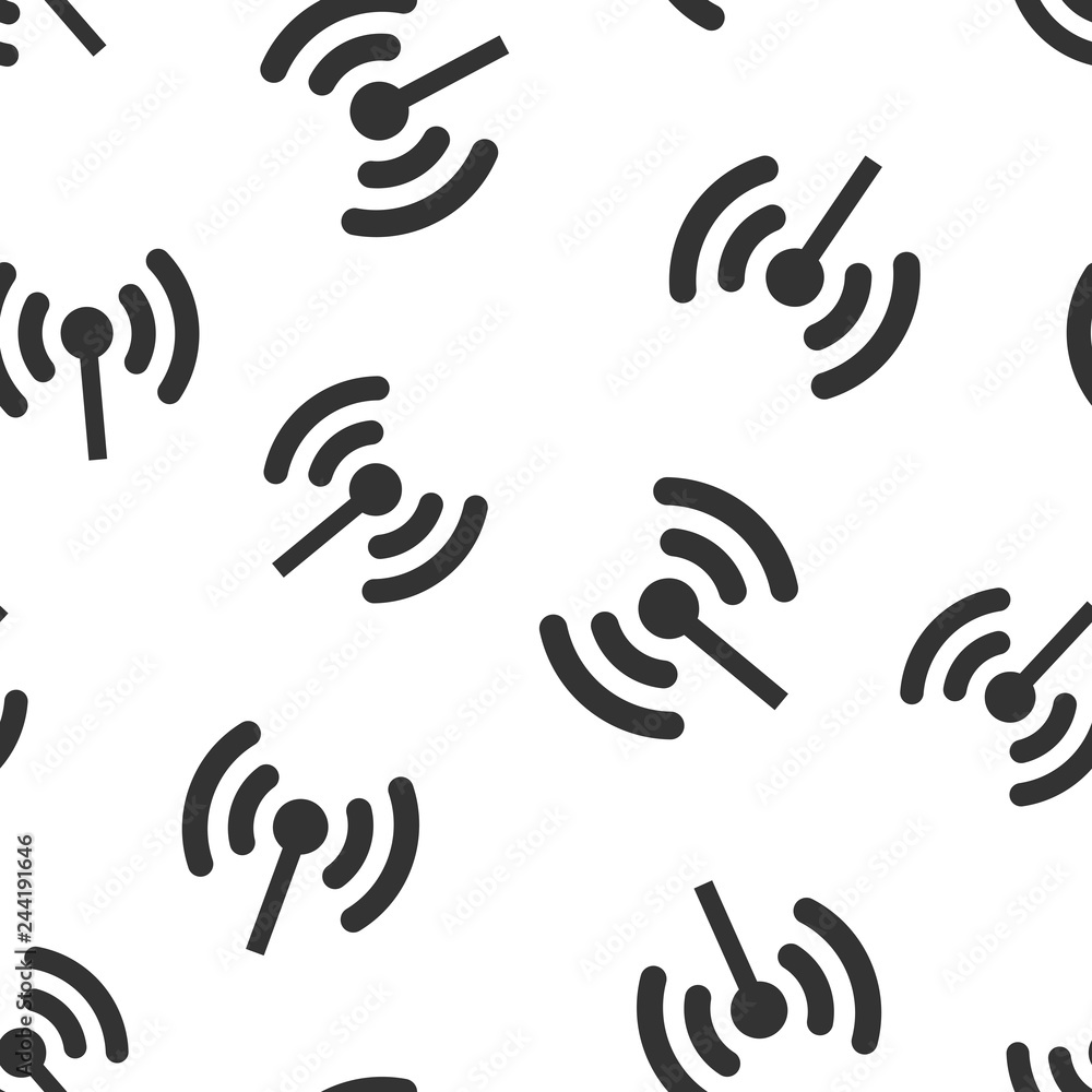 Aufkleber wifi internet sign icon seamless pattern background. wi-fi wireless technology vector illustration. 