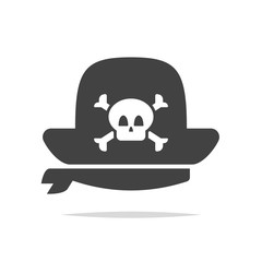 Pirate hat icon vector isolated
