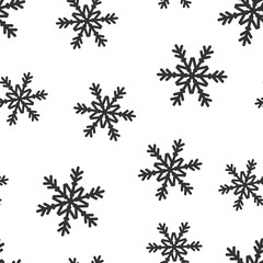 Snowflake icon seamless pattern background. Snow flake winter vector illustration. Christmas snowfall ornament symbol pattern.
