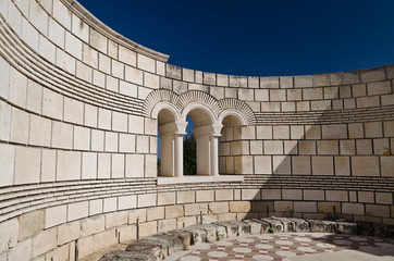 Obraz premium The ruins of Great Basilica at the ancient Bulgarian capital Pliska