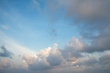 Abstract natural background, sky and puffy clouds,