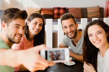Group selfie at the coffee shop