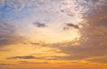 Sunset colorful sky background orange