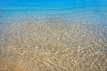 Clear beach water sand in Costa Blanca