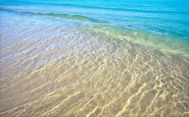 Clear beach water sand in Costa Blanca