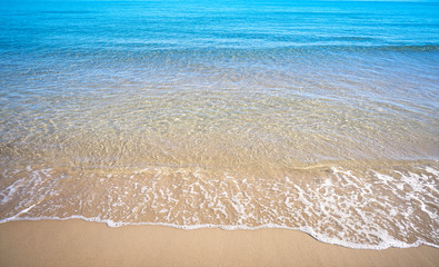 Clear beach water sand in Costa Blanca
