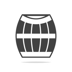Wooden barrel icon vector isolated