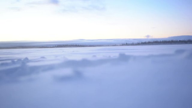 On the winter of lake Lovozero. Kola Peninsula. Russia.