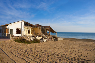 Beach house destroyed by hurricane