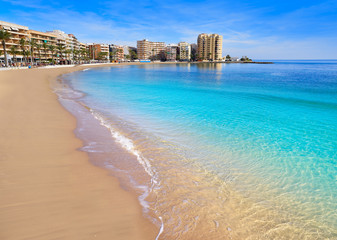 Playa del Cura beach in Torrevieja of Spain