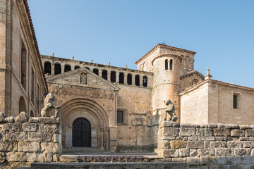Fototapeta premium The Colegiata, a famous religious building in Santillana del Mar, Cantabria, Spain