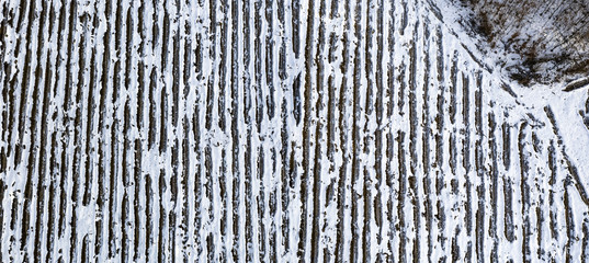 Winter road and snow decoration 