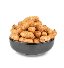 Peanuts on white background
