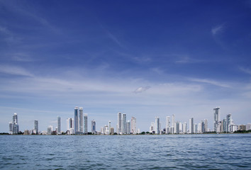 Obraz premium Cityscape of modern Cartagena, famous resort in Colombia, South America