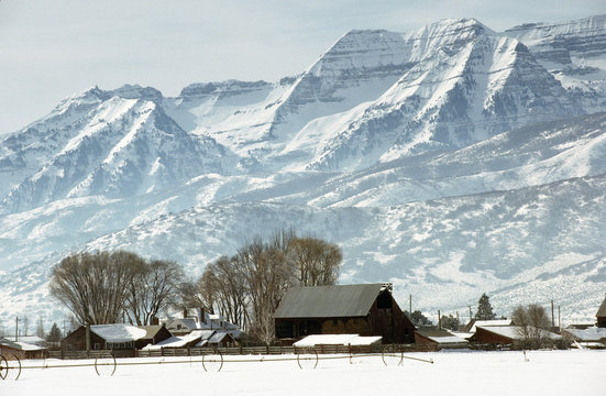 Farm and Mt. Timpanogos - Heber, Utah