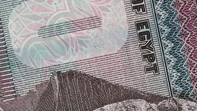 Egyptian 100 pound banknote slow rotating. 100 EGP, Sphinx. Egypt money currency bill. Stock video footage