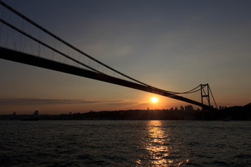 Bosporus Bridge in the sunset