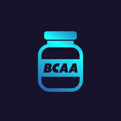 bcaa, sport nutrition vector icon