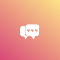 Dating app, love chat logo, vector icon