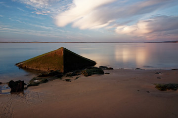 Blockhaus immergé, bassin d'Arcachon