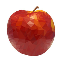 Polygon apple - low poly apple. Vector illustration.