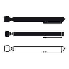 Telescopic Magnetic Pick-Up Tool on White Background