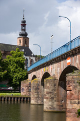 Alte Brücke mit Schlosskirche in Saarbrücken