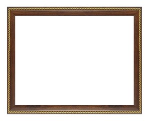 Wooden frame for paintings, mirrors or photo isolated on white background