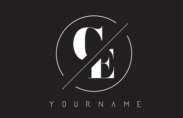 CE Letter Logo with Cutted and Intersected Design - obrazy, fototapety, plakaty