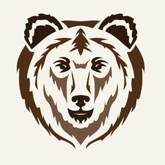 Vector drawing of the head of a bear.