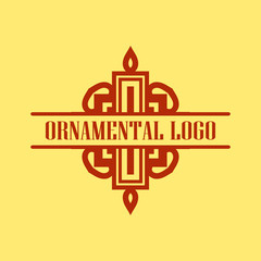 Obraz premium Luxury antique art deco monochrome hipster minimal geometric vintage linear vector frame , border , label, logo