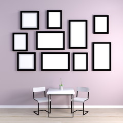 Photo Gallery Hung on Wall Empty