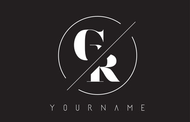 GR Letter Logo with Cutted and Intersected Design - obrazy, fototapety, plakaty
