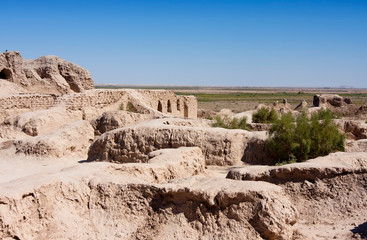 ancient fortress in Kyzylkum Desert, Uzbekistan