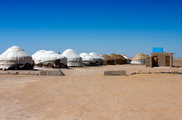Uzbekistan. Yurts in the Kyzyl Kum Desert