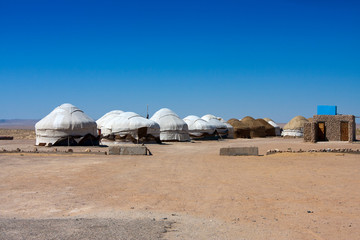 Uzbekistan. Yurts in the Kyzyl Kum Desert