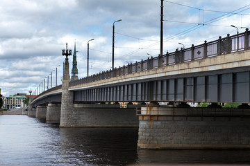 Bridge over Daugava River in Riga, Latvia