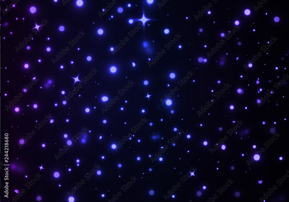 Poster Vector Space Background with Shiny Stars. Dark Pattern with Glitter