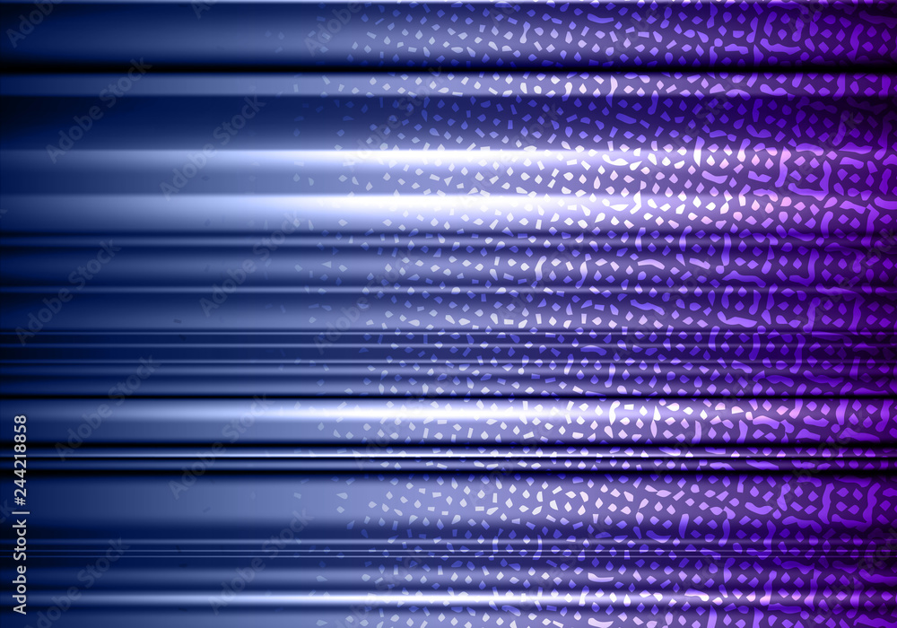 Poster abstract horizontal background with shiny lines. vector dynamic banner with blue, purple and white s
