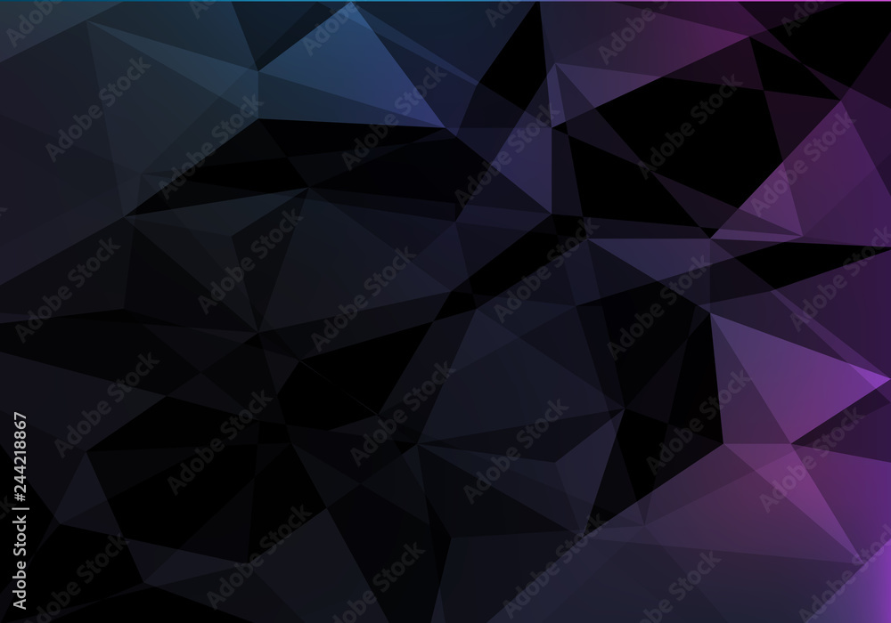 Poster Dark Geometric Background. Vector Abstract Pattern with Polygonal Texture.