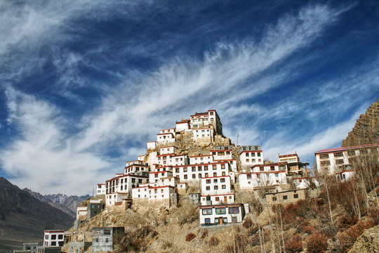 Key Monestary in Spiti Valley, bottom view