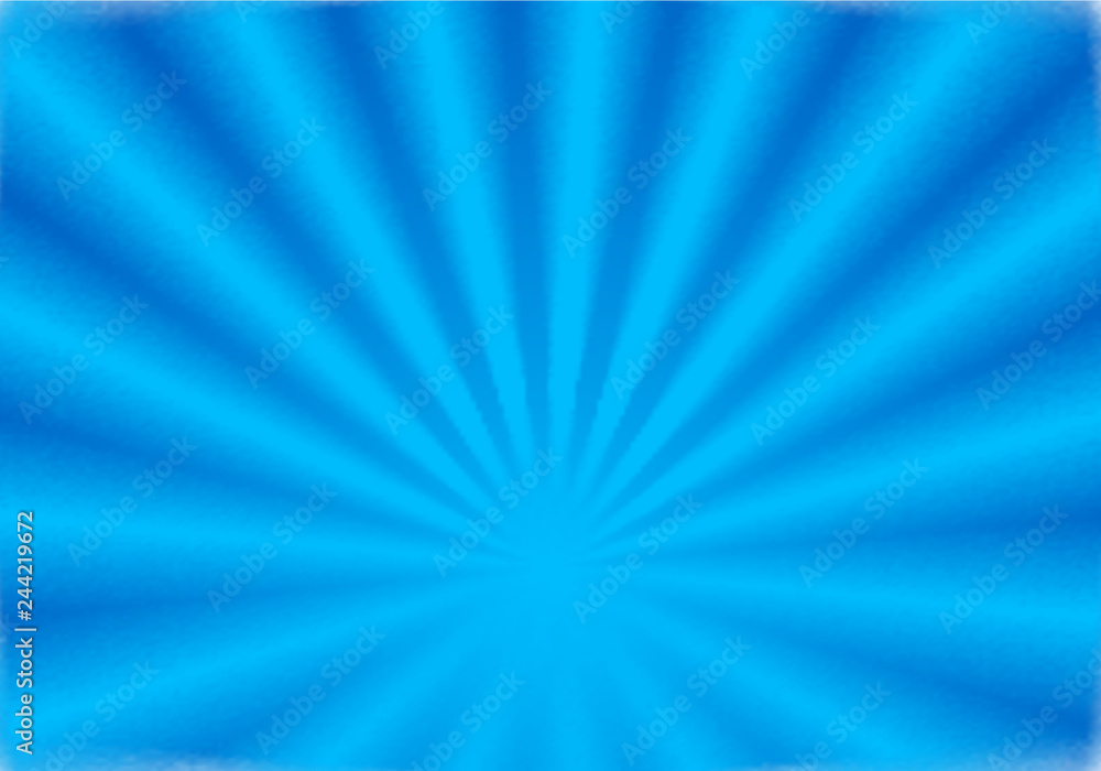 Poster Blue Textured Burst Background with Rays. Vector Abstract Pattern