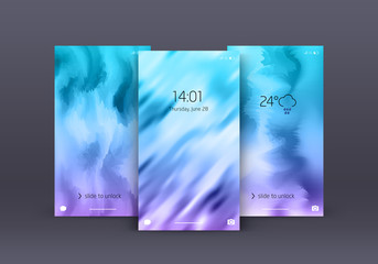 Mobile Interface Wallpaper Design Template. Vector Vertical Layout Concepts. Abstract Colorful Background