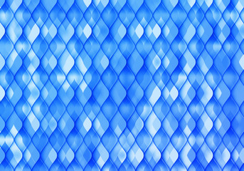 Fototapeta premium Blue and White Decorative Background. Vector Fish Scale Mosaic Texture. Abstract Sequins Wallpaper
