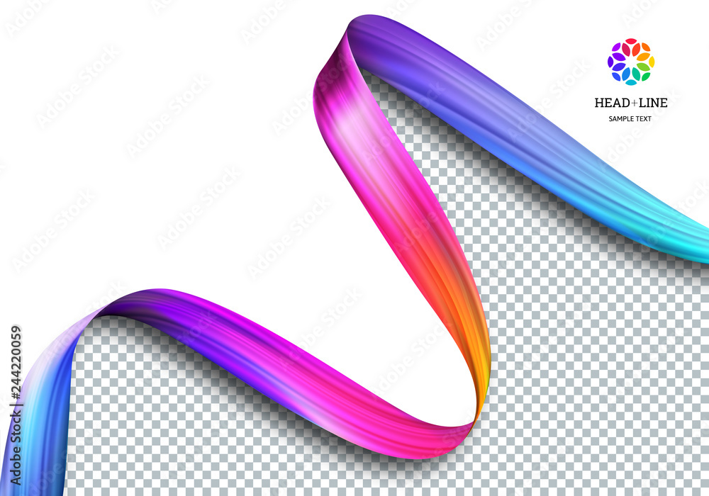 Aufkleber Abstract Template Background with Bright Dynamic Colorful Border. Vector Minimal Banner