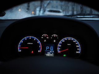 panel speedometer in car